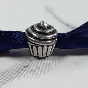 925 Sterling Silver Cupcake Charm Bead